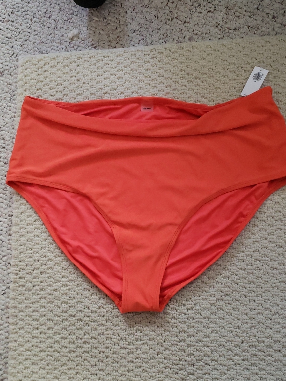 Old Navy Women's High-Rise Bikini Bottoms in Coral Orange